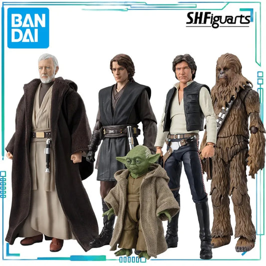 BANDAI Genuine S. H. Figuarts Series Movable Toys Star Wars Series Ben Kenobi，chewie，Han Solo， Anakin Skywalker Movable Model