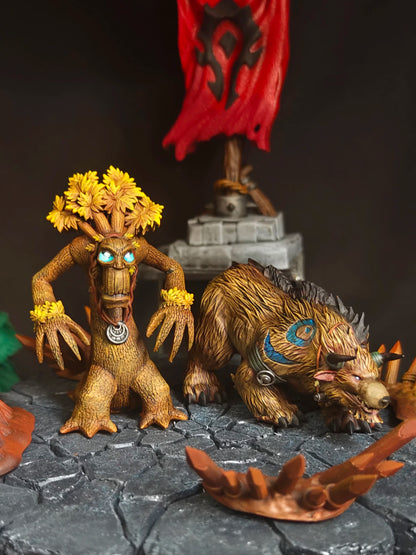 World of Warcraft Model Night Elf Dryad Bear Painting Finished War Chess Figure model toy
