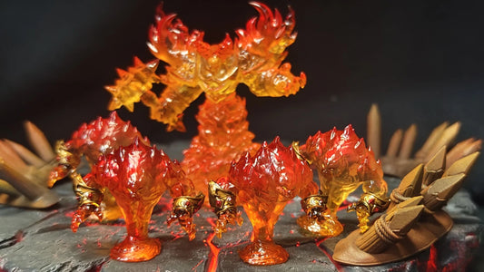 World of Warcraft Mini Figure - Painted Model Display Chess Piece Fire Water Earth Elementals Collectible Toy