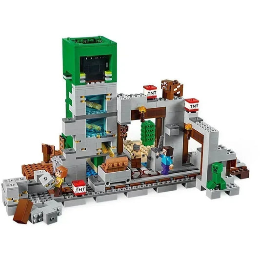 compatible Minecraft minifigures Track Mine Crawling Cave mini figures building block toys with children's gifts