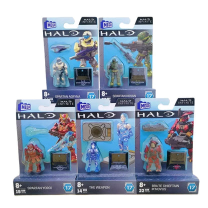Mega Construx HALOINFINITE Heroes Halos 17 Spartan Yoroi Kovan Agryna Brute Chieftain Ik'novus Figure Collection Toys