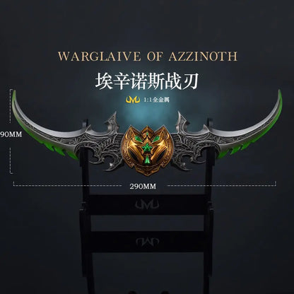 World of Warcraft 29cm Warglaive of Azzinoth Burning Legion Illidan Stormrage Metal Katana Model Blunt Weapon Game Toy Boys Gift