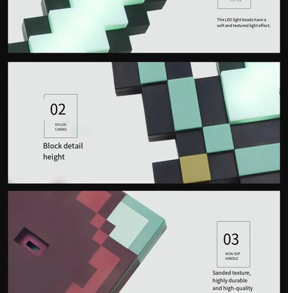 Minecraft sword night light decoration colour changer sword game peripheral gift model table lamp gift for children