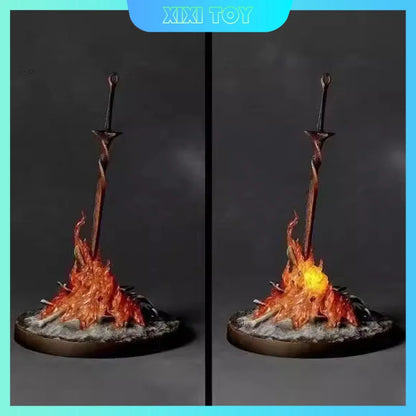 23cm Dark Souls Bonfire Lightsaber Action Figure Game Peripheral Collectible Toy Models Desktop Decorations Birthday Gift