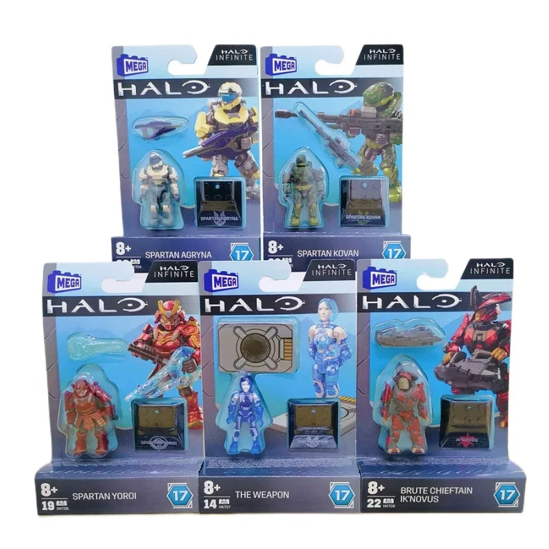 Mega Construx HALOINFINITE Heroes Halos 17 Spartan Yoroi Kovan Agryna Brute Chieftain Ik'novus Figure Collection Toys