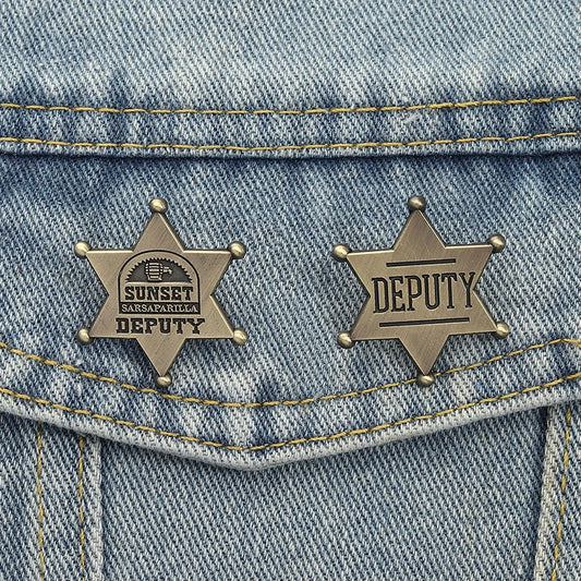 Fallout New Vegas Pin Sunset Sarsaparilla Deputy Badge Western Style Brooch Video Game Merch for Cosplay Backpack