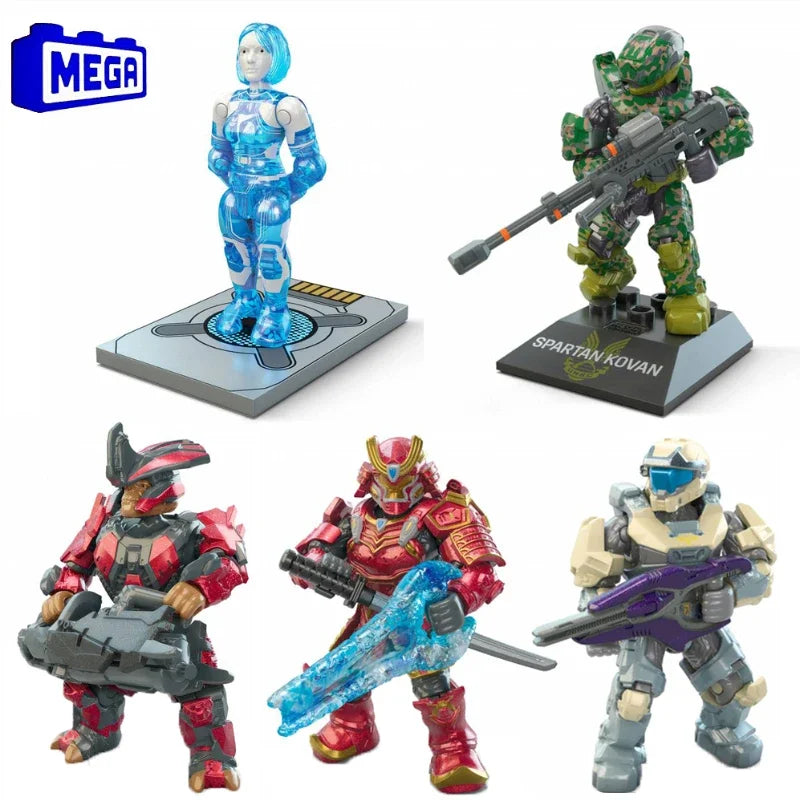 Mega Construx HALOINFINITE Heroes Halos 17 Spartan Yoroi Kovan Agryna Brute Chieftain Ik'novus Figure Collection Toys