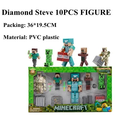 Toy Building Blocks Minecraft Game Character Creeper Weapon Character Model Kids Educational Assembly Playset Birthday Gift