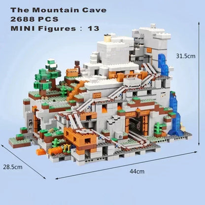 compatible Minecraft minifigures Track Mine Crawling Cave mini figures building block toys with children's gifts