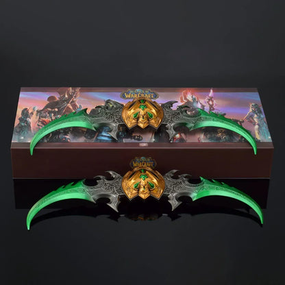 World of Warcraft 29cm Warglaive of Azzinoth Burning Legion Illidan Stormrage Metal Katana Model Blunt Weapon Game Toy Boys Gift