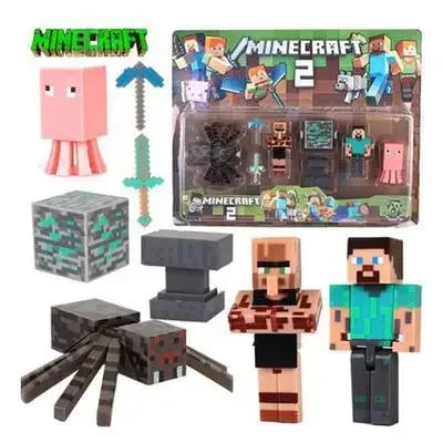 Toy Building Blocks Minecraft Game Character Creeper Weapon Character Model Kids Educational Assembly Playset Birthday Gift