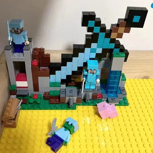 compatible with Minecraft 21244 character building gift Building Brick Model Sword Outpost  Children's birthday gift toys