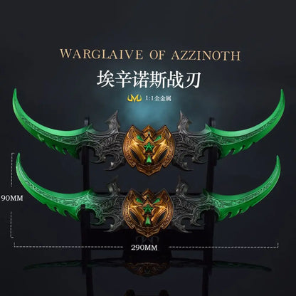 World of Warcraft 29cm Warglaive of Azzinoth Burning Legion Illidan Stormrage Metal Katana Model Blunt Weapon Game Toy Boys Gift