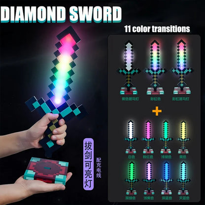 Minecraft sword night light decoration colour changer sword game peripheral gift model table lamp gift for children