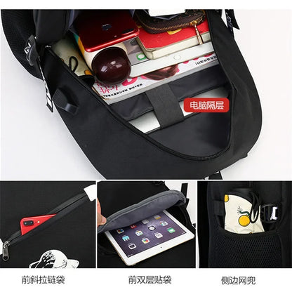 Game Minecraft Waterproof Laptop Backpack Men USB Charging Travel Zombie Creeper Printing Bag Students Adult Birthday Gift Toy