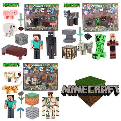 Toy Building Blocks Minecraft Game Character Creeper Weapon Character Model Kids Educational Assembly Playset Birthday Gift