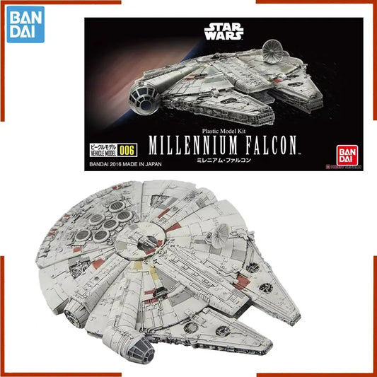 Bandai Original Star Wars Anime Figure VEHICLE MODEL 006 Millennium Falcon Action Figure Toys Model Ornaments Gifts for Children