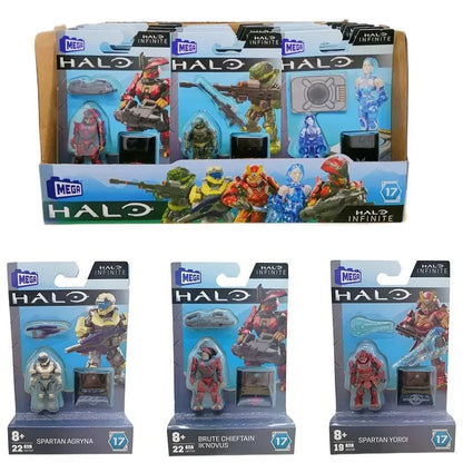 Mega Construx HALOINFINITE Heroes Halos 17 Spartan Yoroi Kovan Agryna Brute Chieftain Ik'novus Figure Collection Toys