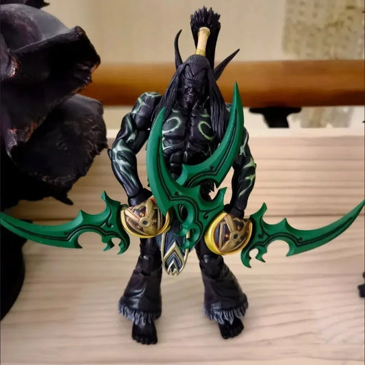 18cm World Of Warcraft Game Peripheral Illidan Stormrage Pvc Game Figure Collection Doll Desktop Ornament Gift To Friend