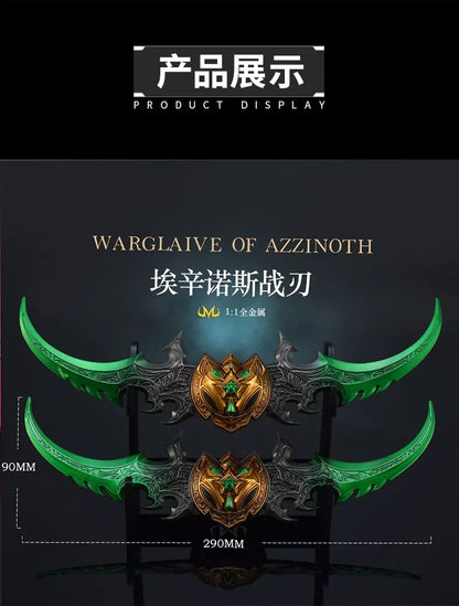World of Warcraft 29cm Warglaive of Azzinoth Burning Legion Illidan Stormrage Metal Katana Model Blunt Weapon Game Toy Boys Gift