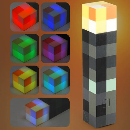 Minecraft Magnetic Block Building blocks game surrounding Pixel Wind Torch nightlight charging mine light Diamond lights