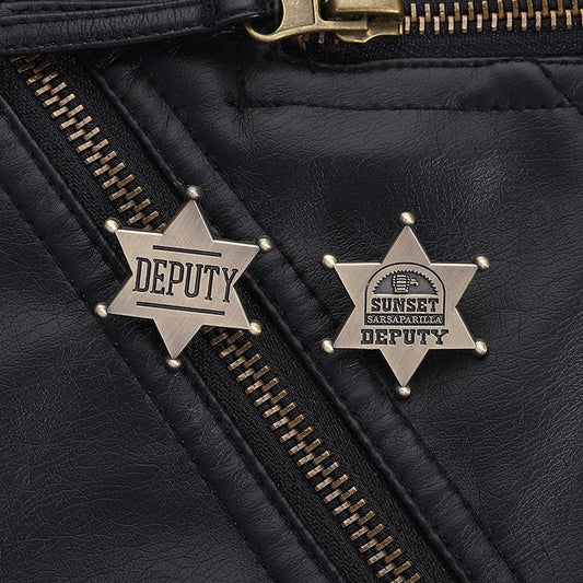 Fallout New Vegas Pin Sunset Sarsaparilla Deputy Badge Western Style Brooch Video Game Merch for Cosplay Backpack