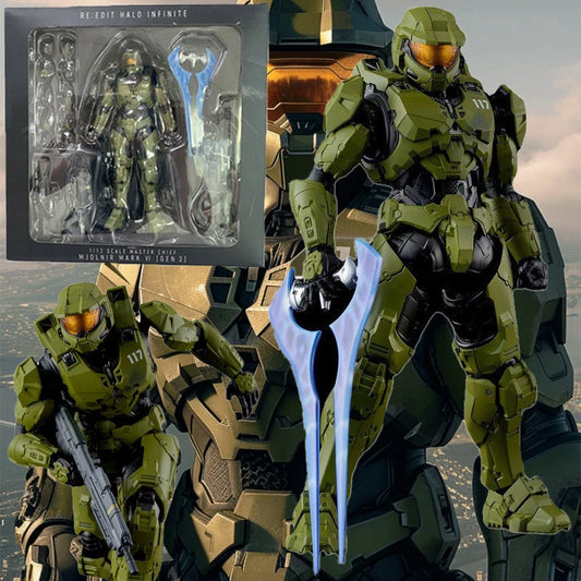 18CM RE:EDIT Reach 1/12 SCALE MASTER CHIEF MJOLNIR MARK V1 Articulated Action Figures Desktop ornament Decor Boy Trend Toys Gift
