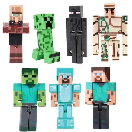 Toy Building Blocks Minecraft Game Character Creeper Weapon Character Model Kids Educational Assembly Playset Birthday Gift