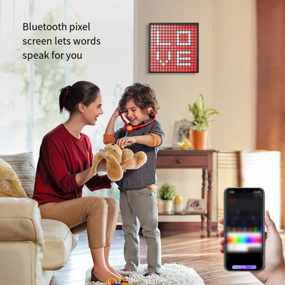 LED Pixel Matrix Bluetooth Smart Display 16x16 RGB Digital Lamp Panel DIY Art Display Gaming Anime Room Decor Frame APP Control