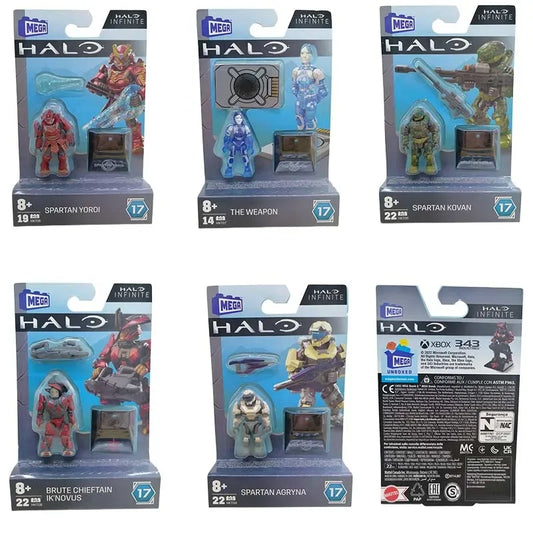 Mega Construx HALOINFINITE Heroes Halos 17 Spartan Yoroi Kovan Agryna Brute Chieftain Ik'novus Figure Collection Toys
