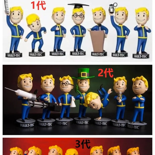 Fallout 4 Vault Boy Generation 7 Dolls Game Action Figure Shaking Cartoon Statue Collectible Toy Ornament Model Kids Toys Gift
