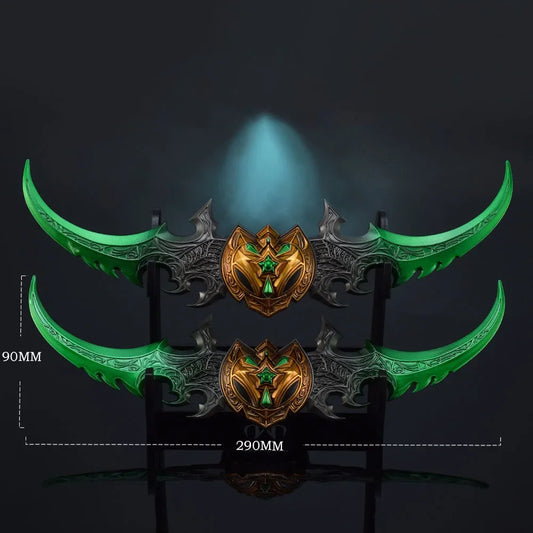 World of Warcraft 29cm Warglaive of Azzinoth Burning Legion Illidan Stormrage Metal Katana Model Blunt Weapon Game Toy Boys Gift