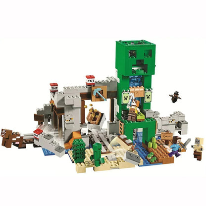 compatible Minecraft minifigures Track Mine Crawling Cave mini figures building block toys with children's gifts