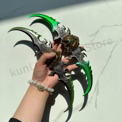 World of Warcraft 29cm Warglaive of Azzinoth Burning Legion Illidan Stormrage Metal Katana Model Blunt Weapon Game Toy Boys Gift