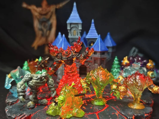 World of Warcraft Mini Figure - Painted Model Display Chess Piece Fire Water Earth Elementals Collectible Toy