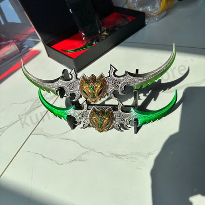 World of Warcraft 29cm Warglaive of Azzinoth Burning Legion Illidan Stormrage Metal Katana Model Blunt Weapon Game Toy Boys Gift