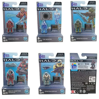 Mega Construx HALOINFINITE Heroes Halos 17 Spartan Yoroi Kovan Agryna Brute Chieftain Ik'novus Figure Collection Toys