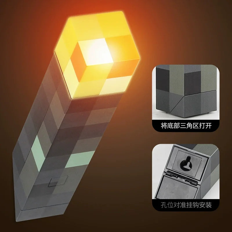 Minecraft Magnetic Block Building blocks game surrounding Pixel Wind Torch nightlight charging mine light Diamond lights
