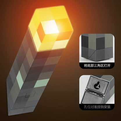 Minecraft Magnetic Block Building blocks game surrounding Pixel Wind Torch nightlight charging mine light Diamond lights